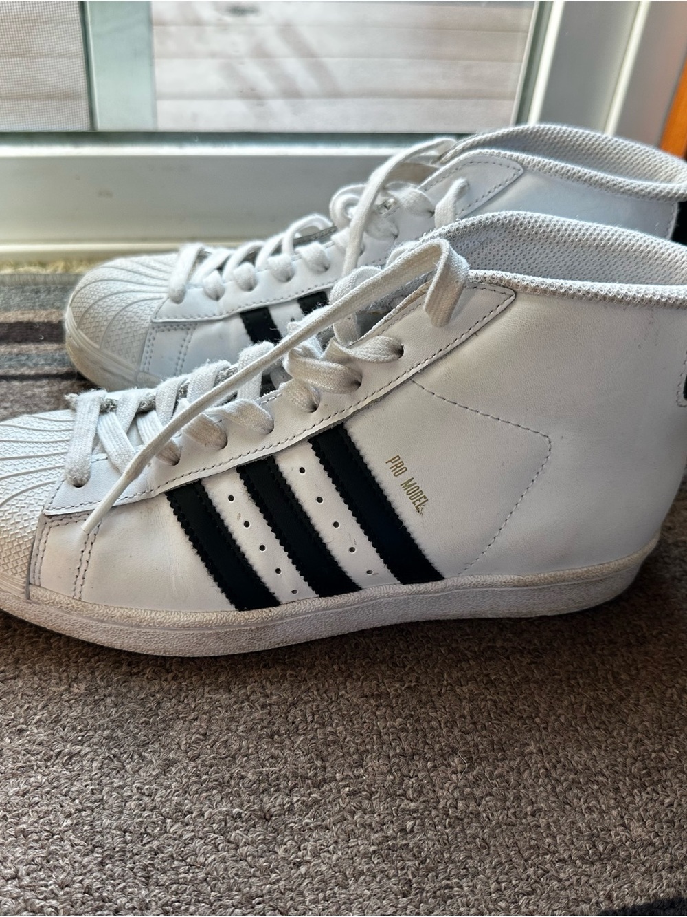adidas White Black Pro Model Mid Sneakers